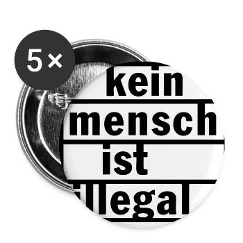 Kein Mensch ist Illegal - Buttons klein 25 mm (5er Pack) - Weiß - Vorne