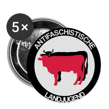 Antifaschistische Landjugend - Buttons klein 25 mm (5er Pack) - Weiß - Vorne
