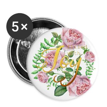 Be filled with joy - Buttons klein 25 mm (5er Pack) - Weiß - Vorne