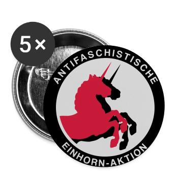 Antifaschistische Einhorn-Aktion - Buttons klein 25 mm (5er Pack) - Weiß - Vorne