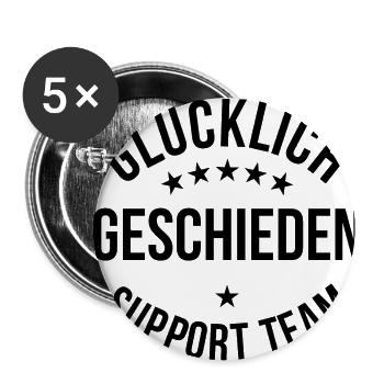 Glücklich geschieden Support Team - Buttons klein 25 mm (5er Pack) - Weiß - Vorne