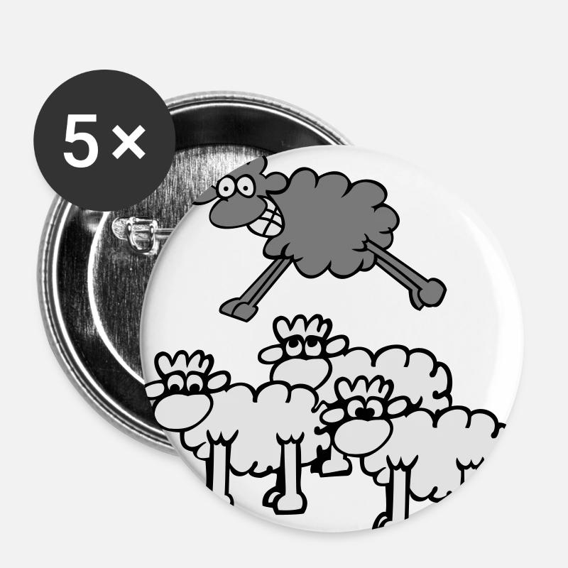 jumping sheep - Buttons small 1''/25 mm (5-pack) - white