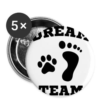 dream team - Buttons klein 25 mm (5er Pack) - Weiß - Vorne