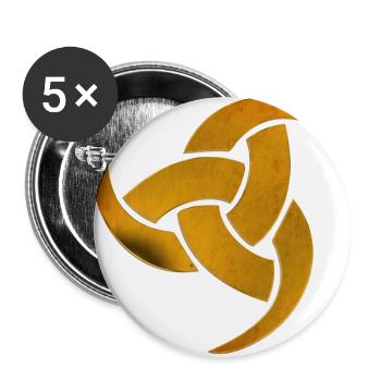 triple horn antikgold - Buttons klein 25 mm (5er Pack) - Weiß - Vorne
