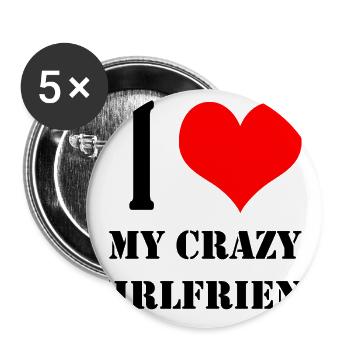 L'amour petite amie - Lot de 5 petits badges (25 mm) - blanc - Devant