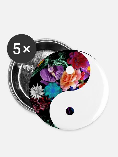 Natural yin-yang - Buttons klein 25 mm (5er Pack) - Weiß
