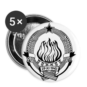 Grb Jugoslavie - 3 - Lot de 5 petits badges (25 mm) - blanc - Devant