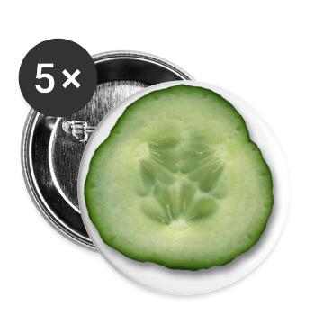 Gurkenscheibe - Buttons klein 25 mm (5er Pack) - Weiß - Vorne
