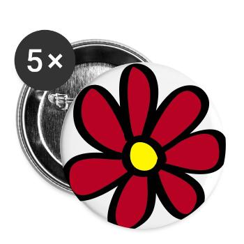Blume - Buttons klein 25 mm (5er Pack) - Weiß - Vorne