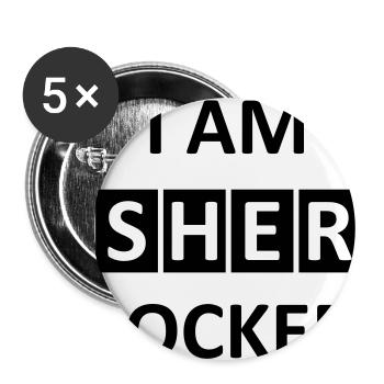JE SUIS Sherlocked - Lot de 5 petits badges (25 mm) - blanc - Devant