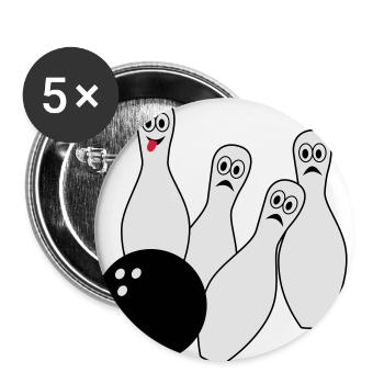 Bowling - Buttons small 1''/25 mm (5-pack) - white - Front