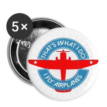 Pilot Hubschrauber Transportflieger Geschenk - Buttons klein 25 mm (5er Pack) - Weiß - Vorne