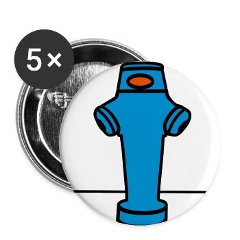 Bouche d'incendie - Lot de 5 petits badges (25 mm) - blanc - Devant