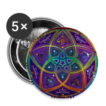 Venusblume / Blume der Liebe - fineART - Oriental - Buttons klein 25 mm (5er Pack) - Weiß - Vorne