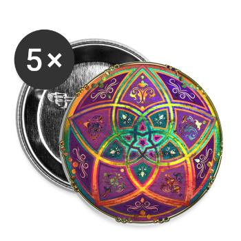 Venusblume / Blume der Liebe - fineART - Oriental - Buttons klein 25 mm (5er Pack) - Weiß - Vorne
