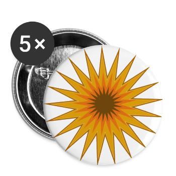 Sonne, Sun - Buttons klein 25 mm (5er Pack) - Weiß - Vorne