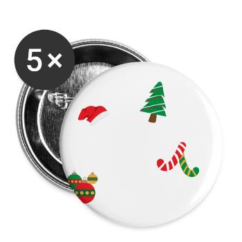 Weihnachten Dear Santa I can explain -Geschenkidee - Buttons klein 25 mm (5er Pack) - Weiß - Vorne