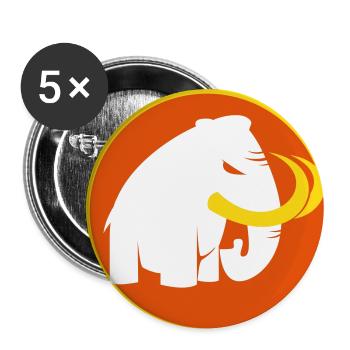 angry mammoth böses Mammut - Buttons klein 25 mm (5er Pack) - Weiß - Vorne