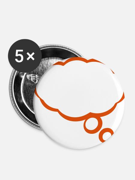 Blase denkt - Buttons klein 25 mm (5er Pack) - Weiß