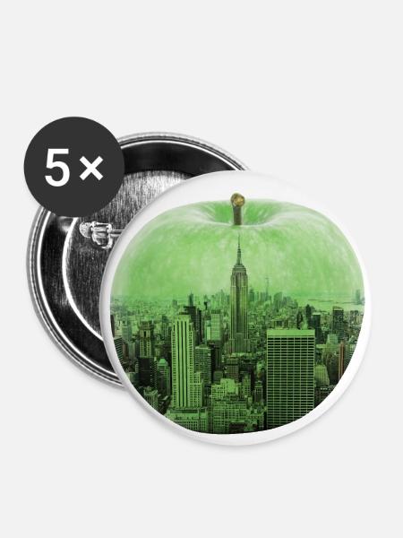 New York - Buttons klein 25 mm (5er Pack) - Weiß