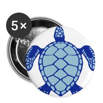 sea turtle animals 60 - Buttons small 1''/25 mm (5-pack) - white - Front