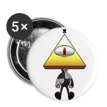 Human Bill - Lot de 5 petits badges (25 mm) - blanc - Devant
