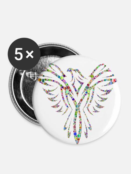 phoenix - Buttons klein 25 mm (5er Pack) - Weiß
