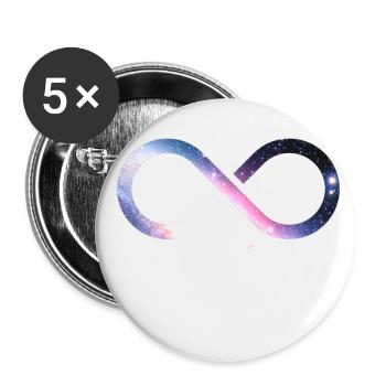 Infinity - Unendlichkeit - Buttons klein 25 mm (5er Pack) - Weiß - Vorne