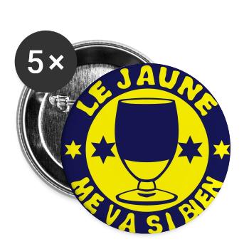 jaune me va si bien alcool apero - Lot de 5 petits badges (25 mm) - blanc - Devant
