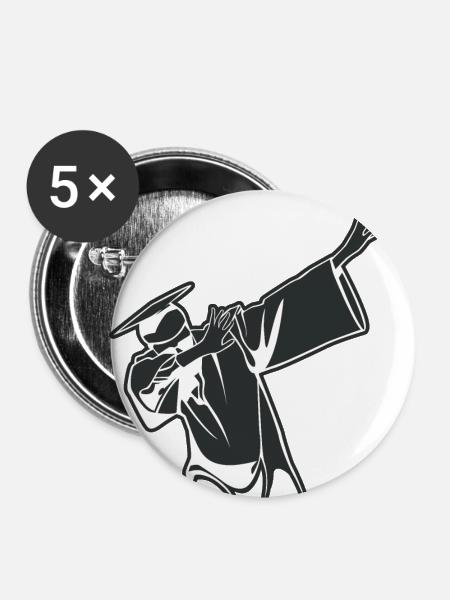 Grad DAB - Buttons klein 25 mm (5er Pack) - Weiß