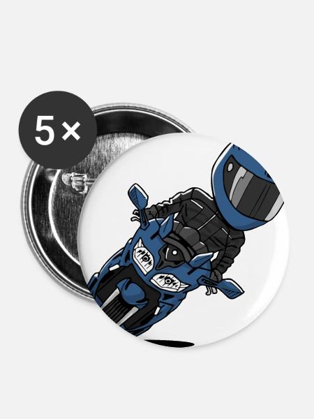 0791 FJR PhantomBlue - Buttons klein 25 mm (5er Pack) - Weiß