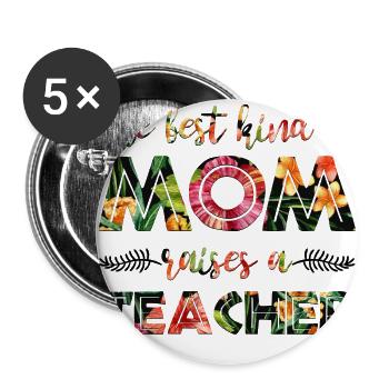Lehrerin Mom - Buttons klein 25 mm (5er Pack) - Weiß - Vorne