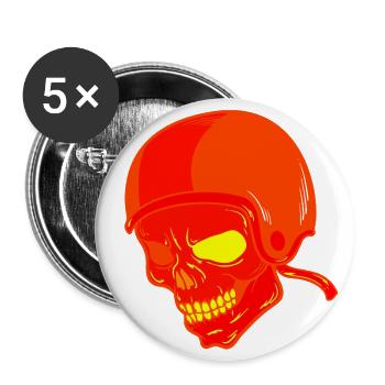 Skull Shirt Skull Skull - Buttons small 1''/25 mm (5-pack) - white - Front