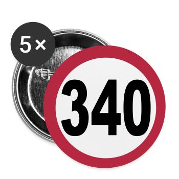 speed limit 340_v1 - Buttons small 1''/25 mm (5-pack) - white - Front