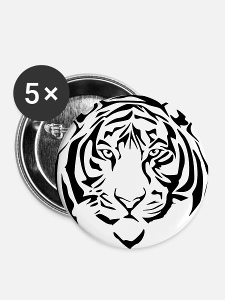 Tiger - Buttons klein 25 mm (5er Pack) - Weiß
