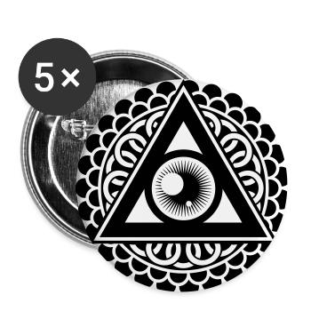 Illuminati Eye - Buttons klein 25 mm (5er Pack) - Weiß - Vorne