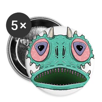 Alien - Buttons klein 25 mm (5er Pack) - Weiß - Vorne