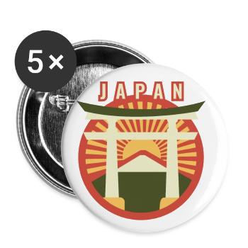 Travel Japan - Buttons small 1''/25 mm (5-pack) - white - Front
