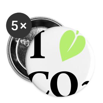 i love co2 - Buttons klein 25 mm (5er Pack) - Weiß - Vorne