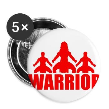 Maori Guerrier Haka Danse Tribal - Idée cadeau - Lot de 5 petits badges (25 mm) - blanc - Devant