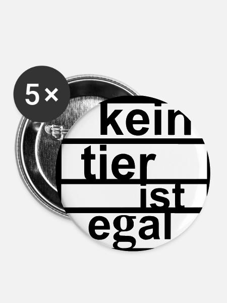 vegan1 - Buttons klein 25 mm (5er Pack) - Weiß