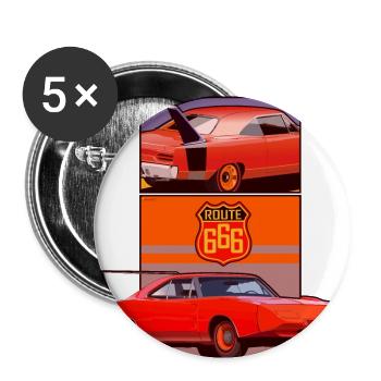 Route 666 - Buttons small 1''/25 mm (5-pack) - white - Front