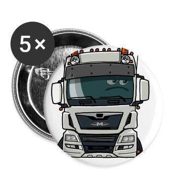 0819 M truck white - Buttons small 1''/25 mm (5-pack) - white - Front