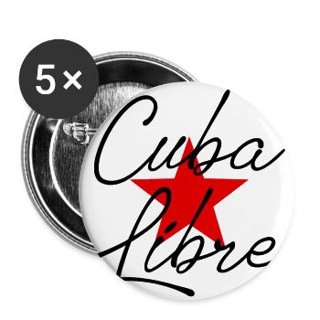 Cuba Libre - Cuba - Fidel - Castro - Ché - La Havane - Lot de 5 petits badges (25 mm) - blanc - Devant