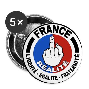 France logo - Lot de 5 petits badges (25 mm) - blanc - Devant