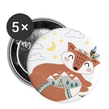 dreaming fox - Buttons klein 25 mm (5er Pack) - Weiß - Vorne