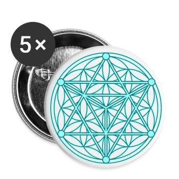 Seed of Life & Tetrahedron - Buttons small 1''/25 mm (5-pack) - white - Front