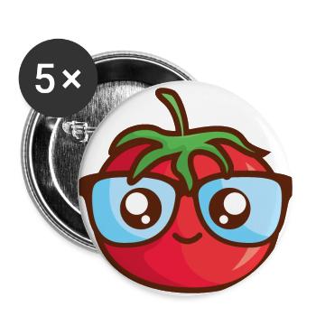 Tom Tom - Lot de 5 petits badges (25 mm) - blanc - Devant