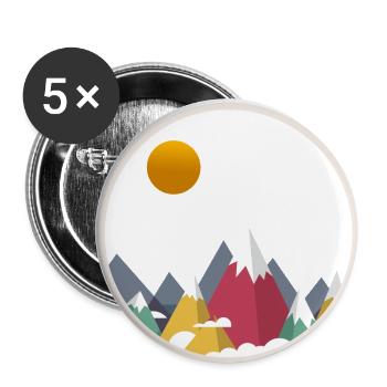 Berge - Buttons klein 25 mm (5er Pack) - Weiß - Vorne