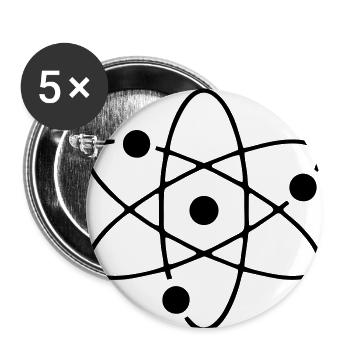 Atom - Buttons klein 25 mm (5er Pack) - Weiß - Vorne